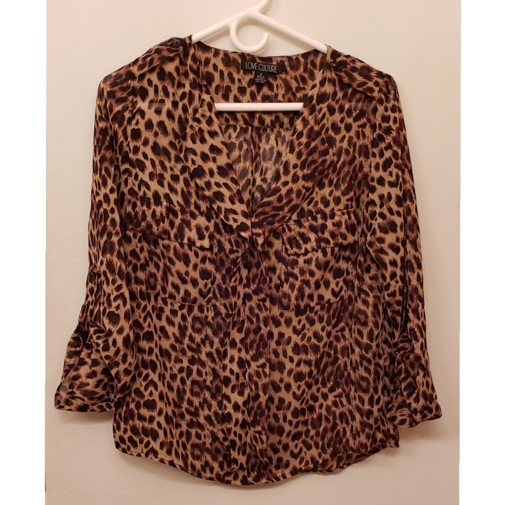 LOVE CULTURE Top Small Leopard Print Women's